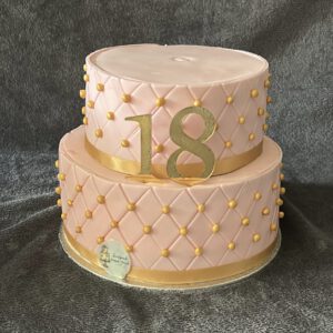 Roze chesterfield taart